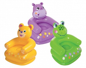 Кресло надувное в виде медведя, лягушки или бегемота (Intex, 68556sim)